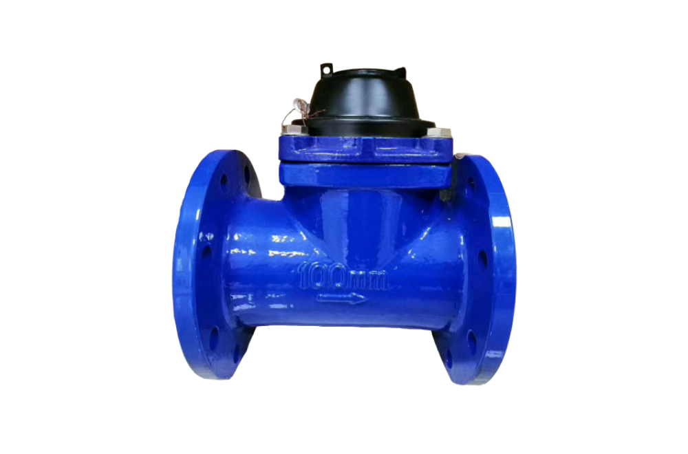 Large diameter detachable screw-wing water meter